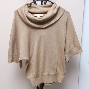 Michael Kors Women's Gold Sparkly Sweater Size L